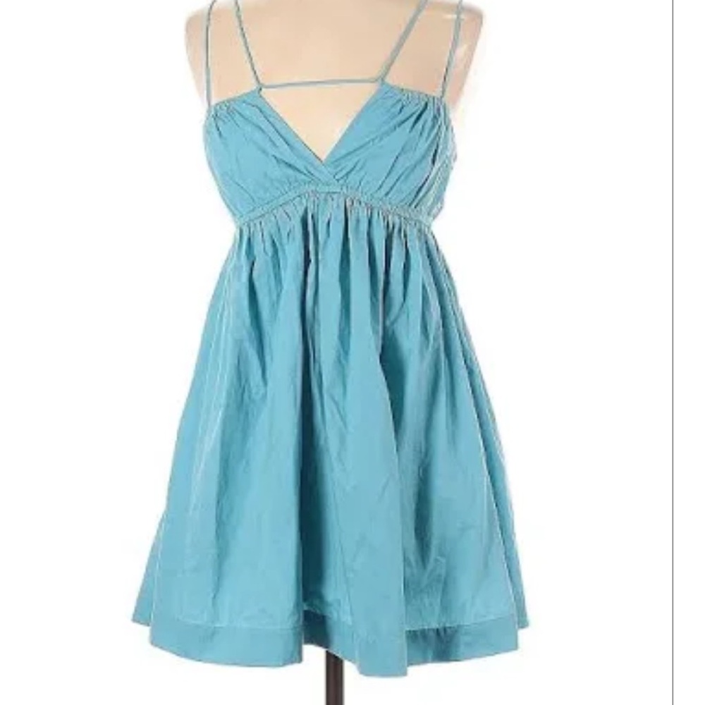 Elegant Blue Spaghetti Strap Dress